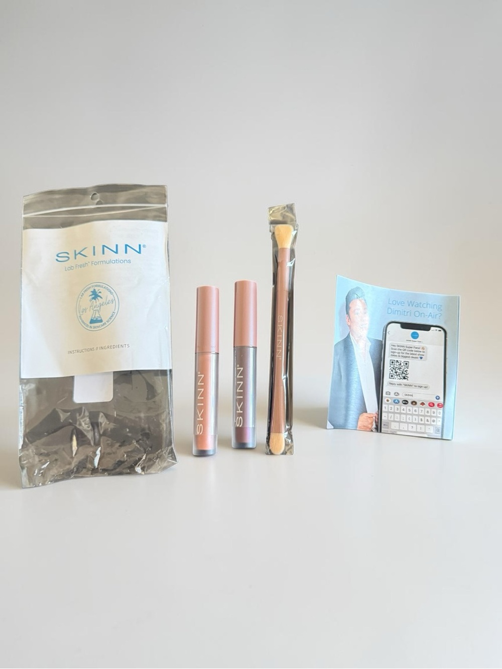 SKINN | Bundle of 2 Liquid Eyeshadow + Brush | Rose & Plum | Nudes Earthtones